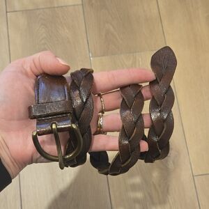 Aberceombie Genuine Leather Braided Belt Sz L/XL